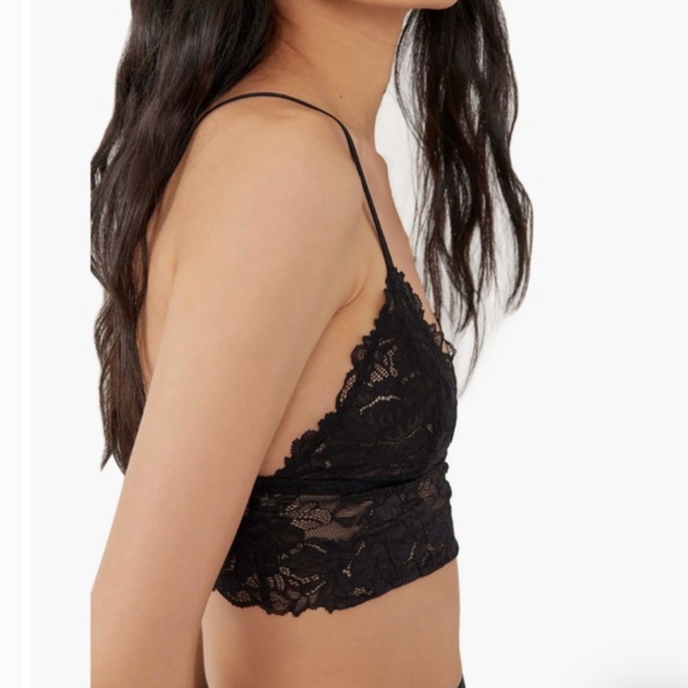 Free People Intimately Everyday Lace Longline Bralette in Black Size XS - Picture 3 of 3